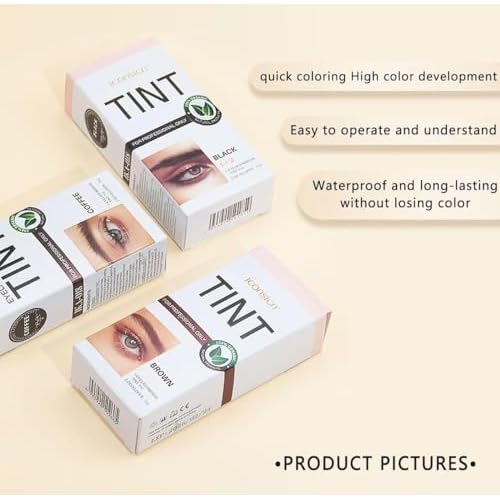 Eyelash & Eyebrow Color Kit, Professional Brown Color Set for Lashes and Brows, Natural Ingredients Long Lasting Safe & Easy to Use 7ml (Brown)