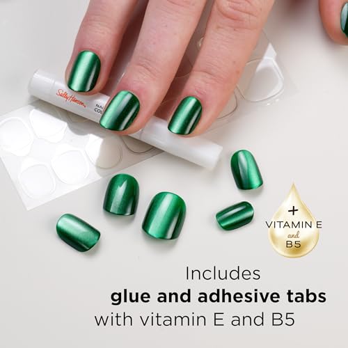 Sally Hansen Salon Effects Perfect Press-On Nails | Sq-oval Shape | Easy to Apply, Non-Damaging| 30 Nails, Nail Glue, Adhesive Tabs, File | Rocket Fuel