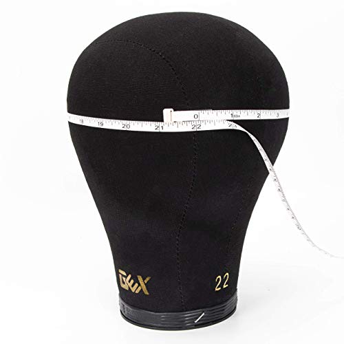 20-24 Inch Canvas Cork Wig Head Mannequin for Wig Making & Styling - Black, 22 Inch Variation
