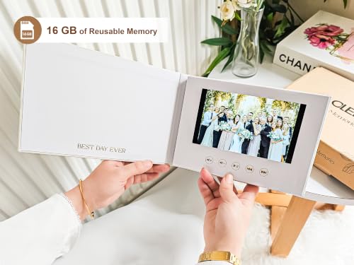 2024 Version Wedding Digital Memory Book 7-Inch HD Video Photo Album - Memories Wedding Gift