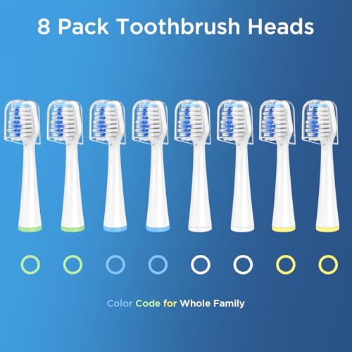 8 Pack Waterpik Sensonic Electric Toothbrush Replacement Heads Without Case - White & Gray