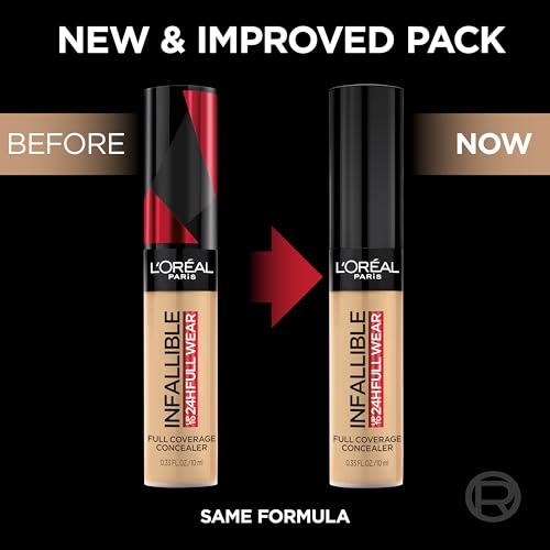 L'Oreal Paris Makeup Infallible Full Wear Waterproof Matte Concealer, Full Coverage, Cashmere, 0.33 fl. oz.