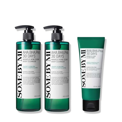 SOME BY MI AHA BHA PHA 30 Days Miracle Acne Clear Body Cleanser 2EA & Miracle Acne Clear Foam