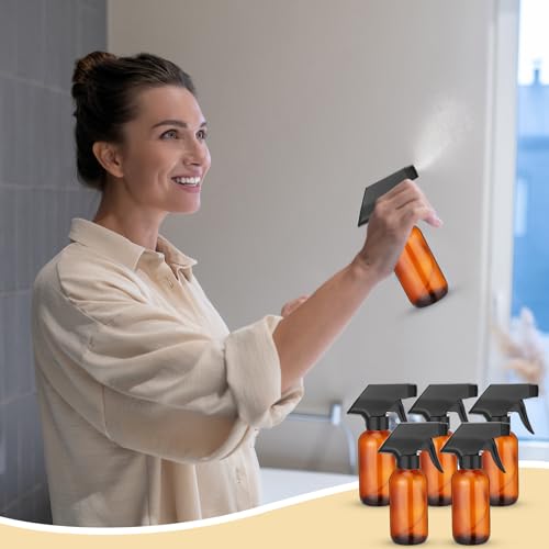 Fumete 20 Pack 4 oz Amber Glass Spray Bottles with Labels & Funnels – Refillable Travel Containers