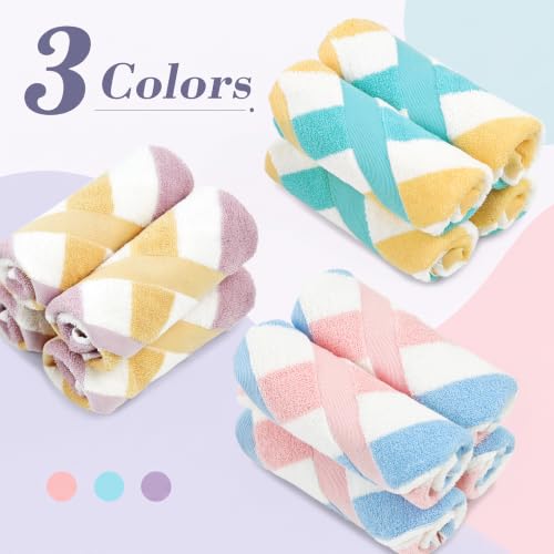 Cotton Washcloths Set 12-Pack with 3 Colors - Soft Face and Body Towels