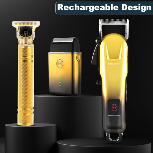 Men's Cordless Hair Clippers Set with LED Display & Accessories