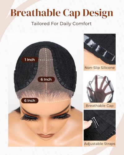 Arabella 12 Inch Natural Black Human Hair Bob Wig, 6x6 Lace Closure, Pre-Cut & Glueless