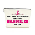 Decohim Inspirational Makeup Bag Cosmetic Bag Travel Pouch Marathon Runner Gifts for Women Birthday Christmas Graduation Gifts for Running Lover Runner Friend Bestie Don't Mess With A Woman