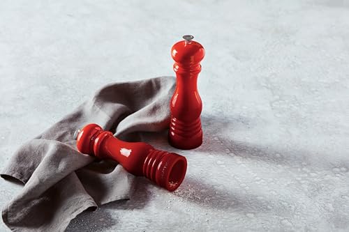 Salt and Pepper Mill Set 8-Inch - White Ceramic Grinders for Kitchen