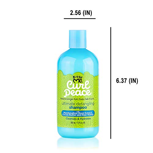 Just For Me Curl Peace Ultimate Detangling Shampoo - Cleanses & Hydrates, Contains Marshmallow Root Extract, Cocoa Butter & Raw Honey, No Animal Testing, 12 oz