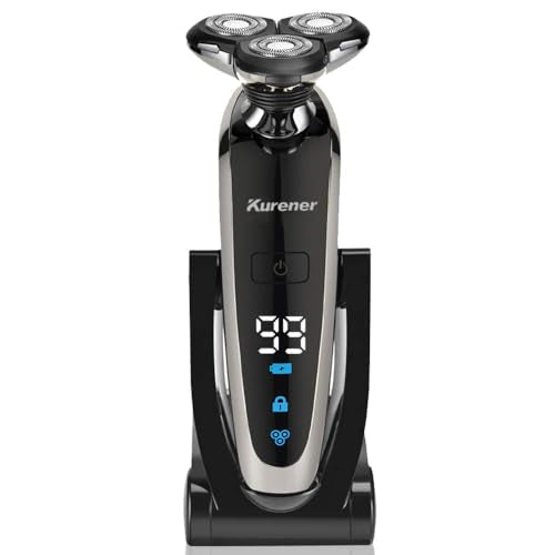 Electric Shaver Razor for Men Rechargeable 100% Waterproof Rotary for Shaving with Nose Trimmer Sideburns Trimmer Face Cleaning Brush