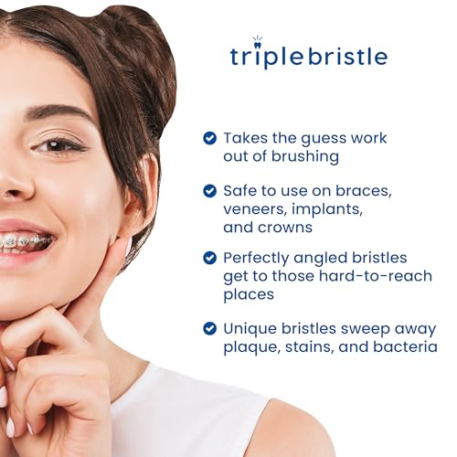 Triple Bristle Kids Sonic Toothbrush Replacement Brush Heads 2 Pack