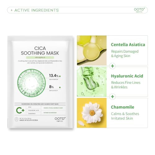 #OOTD Hydrating 30-Pack Sheet Masks - Collagen+Ceramide+Cica for Skin Brightening