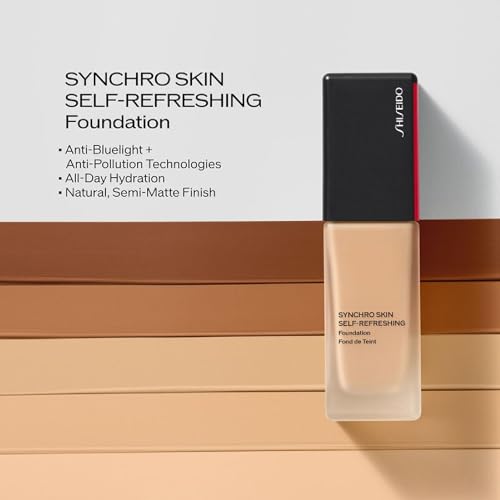 Shiseido Synchro Skin Self-Refreshing Foundation SPF 30, Silk 310 - Medium-to-Full Buildable Coverage - Natural Finish, 24-Hour Wear - Water Resistant & Non-Comedogenic - 30 mL