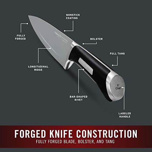 Self-Sharpening Kitchen Knife Set with Nonstick Blades - 13 Pieces