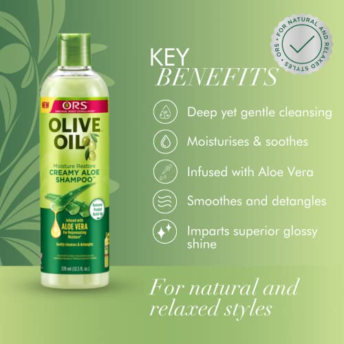 ORS Olive Oil Moisture Restore Creamy Aloe Shampoo (Pack of 2)