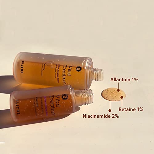 Blithe Vital Treatment 8 Nourishing Beans & 9 Essential Seeds Travel Size - Korean Essence Toner with Soybean and Red Mung Bean for Firming Wrinkles & Green Tea Seed Niacinamide for Skin Brightening