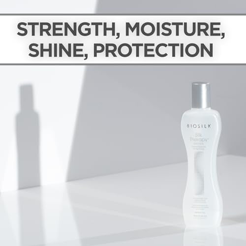 BioSilk Silk Therapy Original, Reconstructing Leave-In Hair Treatment, Adds Shine, Smooths & Prevents Split Ends, Sulfate-Free, Paraben-Free, Cruelty-Free, 7 Oz