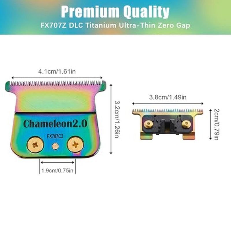 FX707Z DLC 2.0 Replacement Blades Compatible with BaByliss PRO Barberology Trimmer Blade,Zero-Gapped Replacement Trimmer Blade Compatible with BaBylissPRO FX787 & FX726 Trimmer