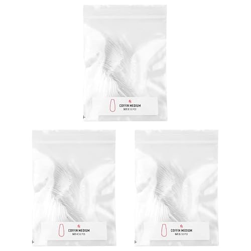 Kiara Sky Gelly Tip Soak Off Nails Refill Packs - Coffin Medium (Sizes 3, 4, 5)
