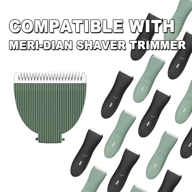 2 Packs Green Replacement Blades for Meridian Trimmer,Compatible with Meridian Body Trimmer Onyx & Sage£¬Hygienic Ceramic Replacement Blades