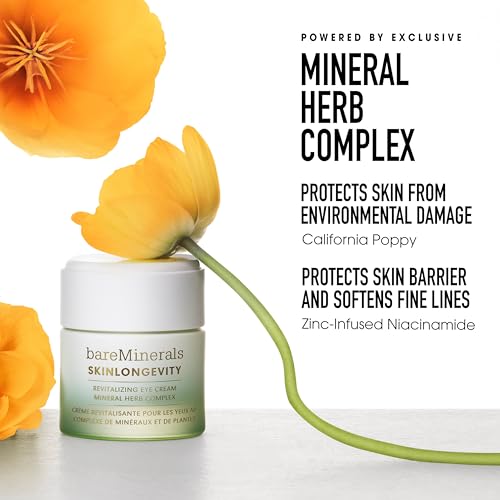 bareMinerals SkinLongevity Revitalizing Eye Cream with Mineral Herb Complex 0.5 oz