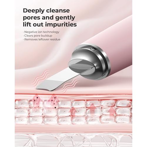 Facial Cleansing Brush & Massager, 2 in 1 Facial Skin Scrubber Waterproof and Rechargeable Face Scrub for Deep Cleansing Vibrating Exfoliator Scrubber Skin Care with 7 Modes, Gentle Exfoliating - Pink
