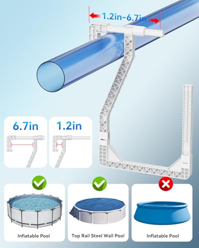 Pathneer White Pool Cover Holder for Above Ground Pools - 4 Pack Adjustable Hooks