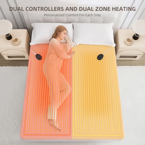 White King Size Electric Heated Mattress Pad 78x80 Dual Control Sleep Comfort