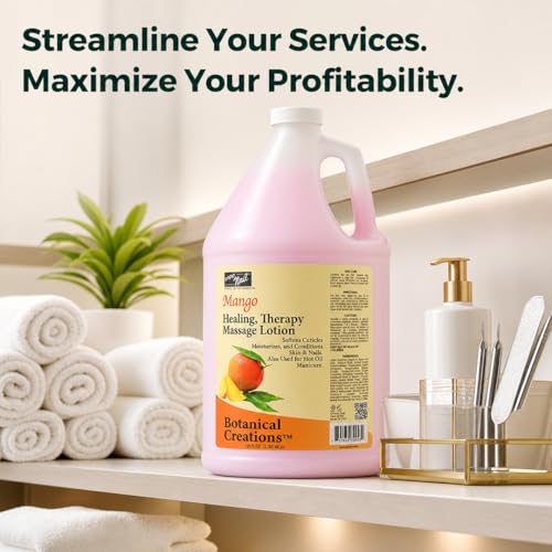 PRO NAIL Spa Massage & Body Lotion Mango 128 Fl Oz (1 Gallon) Non-Greasy