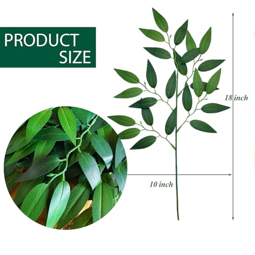 Artificial Italian Ruscus Greenery Stems Bulk 18 Inch - 100pcs for Wedding & Decor