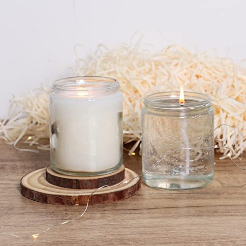 EkkoVla 24 Pack 8 oz Clear Round Glass Jars with 24 Black Lids, Candle Making Jar, Empty Refillable Cosmetic Containers for Lotions, Face Creams, Body Butter, Powders, Ointments, Beauty Products