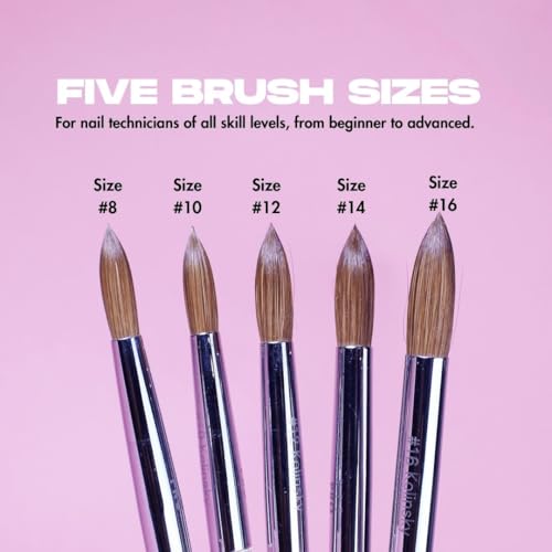 Professional Acrylic Nail Brush #12 – Pure Kolinsky Hair for Precise Application