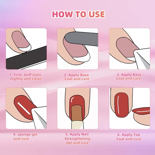 24-Color Ombre Gel Nail Polish Kit with Pat Pat Gel and Sponges - DIY Gradient Nails B
