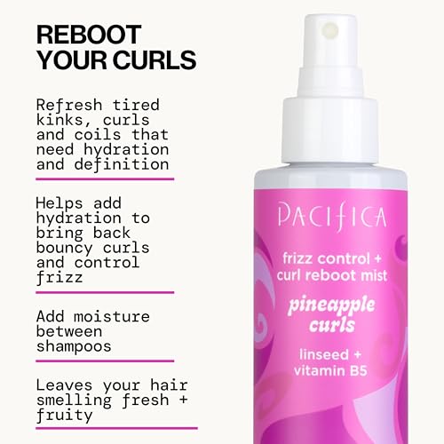 Pacifica Pineapple Curls Curl Cream & Refresher Mist Set 12 Fl Oz for Curly & Coily Hair