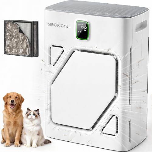 Meowant Pet Air Purifier with Dual-Sided Intake for Large Rooms, HEPA & Carbon Filter