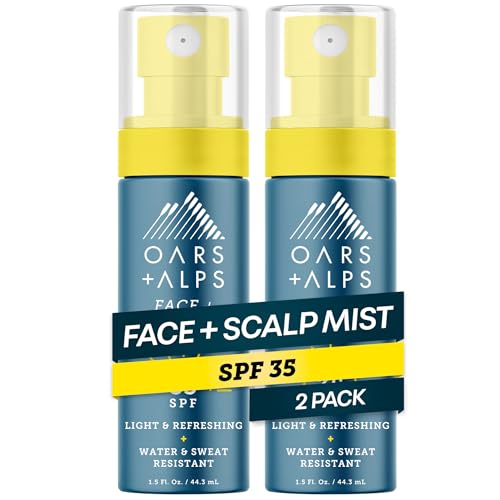 SPF 35 Sunscreen Mist for Face and Scalp - 2 Pack, 1.5 Oz, Hydrating & Water-Resistant