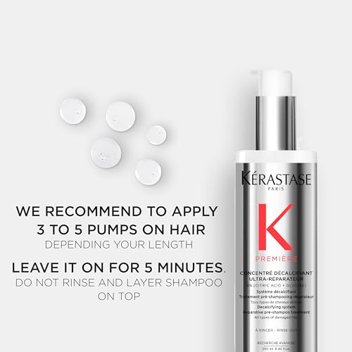 Kerastase Premiere Repair Pre-Shampoo Treatment - Dual-Action for Stronger Hair, Repairs Damage & Calcium Build-Up, 93% Less Breakage, With Citric Acid
