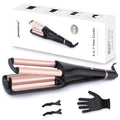 4-in-1 Hair Crimper Waver Curling Iron for Beach Waves & Deep Waves, Adjustable Temp