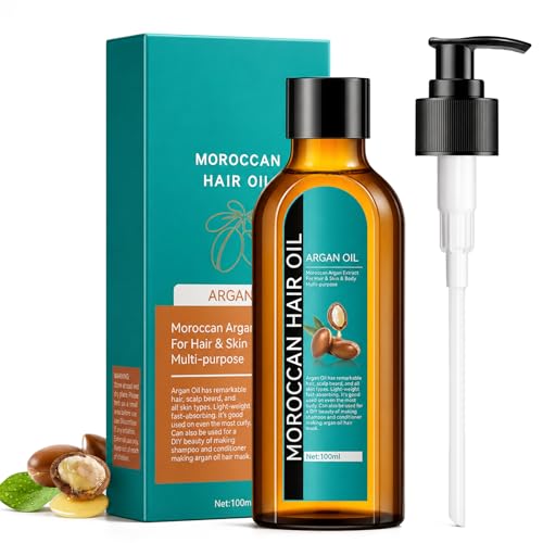 Argan Oil Hair Serum for Frizz & Damaged Hair - 3.4 Fl Oz - Natural Moroccan Hair Oil