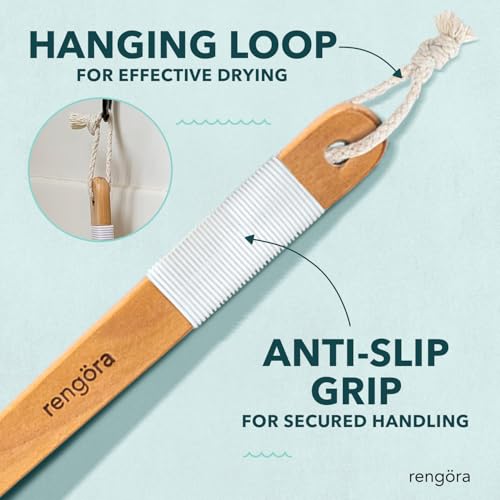 20-Inch Long Handle Back Scrubber Brush with Firm Bristles for Shower