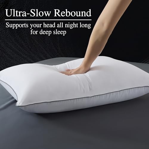 White Goose Down Pillows Set of 2 - King Size 20x36 Bed Pillows