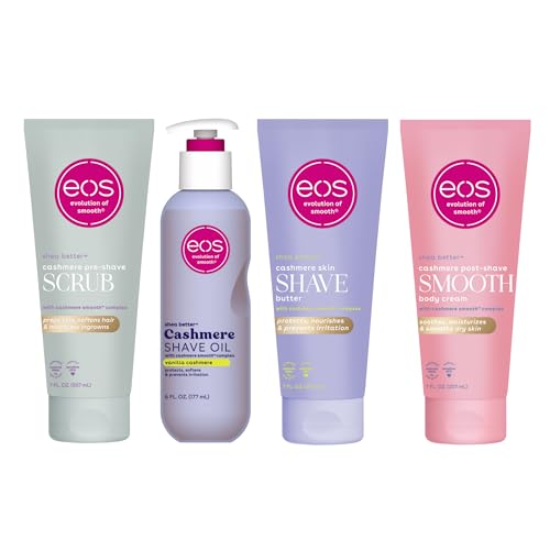 Eos Cashmere Skin Collection Bundle - Vanilla Scented, 4 Pack, 72-Hour Hydration