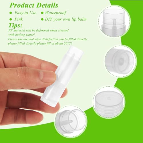 Clear 200PCS Lip Balm Tubes with Caps, Filling Tray & Spatula Set — DIY Lipstick & Lip Balm Containers