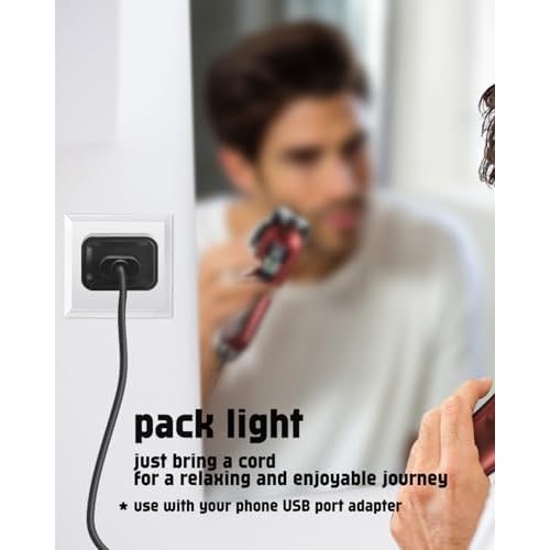 uijino TCMKY Hair Clippers for Men Charger, TCMKY Hair Clippers Charger TX768, 3.3ft Power Cord, 1 Cleaning Brush