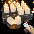 HL Rechargeable Waterproof LED Flameless Tea Lights 12pcs - Yellow 3D