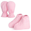 Paraffin Wax Gloves & Booties Set - Thick Heated Spa Mittens & Foot Liners, Pink, Medium - Thermal Hand & Foot Therapy