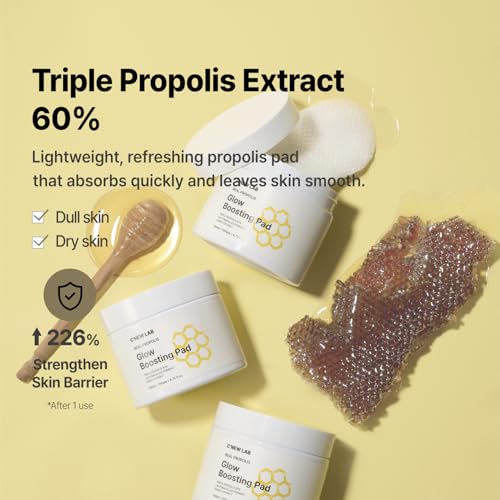 Propolis Glow Boosting Facial Pads - Hydrating Nourishing Skin Care (70 Pads)