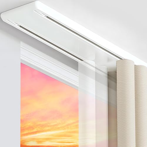 Double Curtain Track Ceiling Mount 9.2ft Silent Aluminum Rail System White - Variation of THIS listing