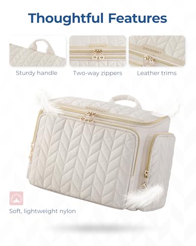 Travel Toiletry Bag Large Waterproof Cosmetic Organizer with Handle - Green